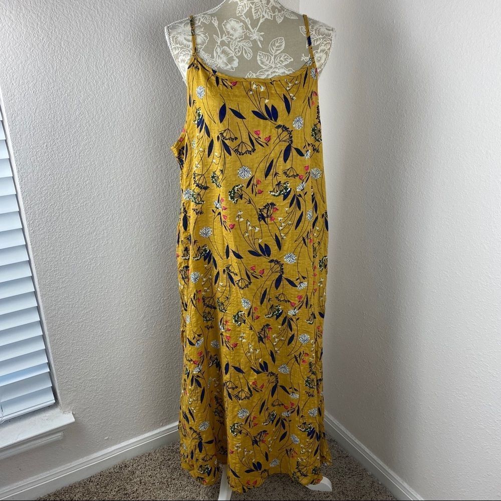 NWT Gracila Mustard Floral Maxi Sun Dress 3XL